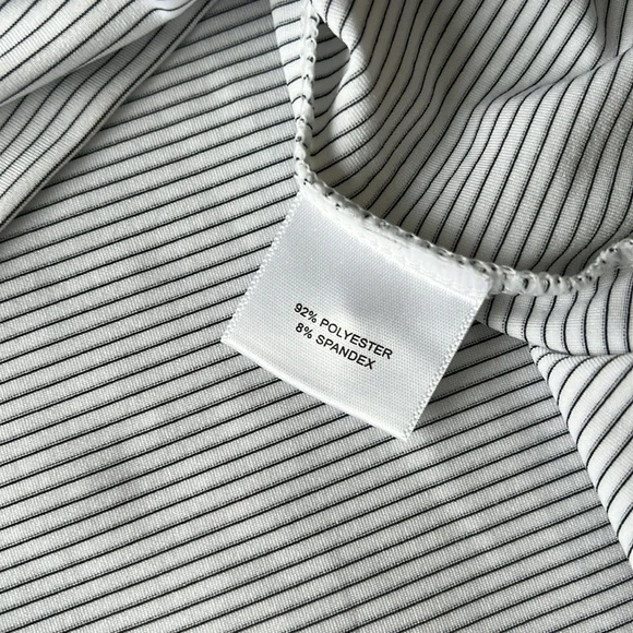 Peter Millar Crown Sport Summer Comfort White Black Stripe Polo Golf Shirt (B3) - Picture 7 of 8